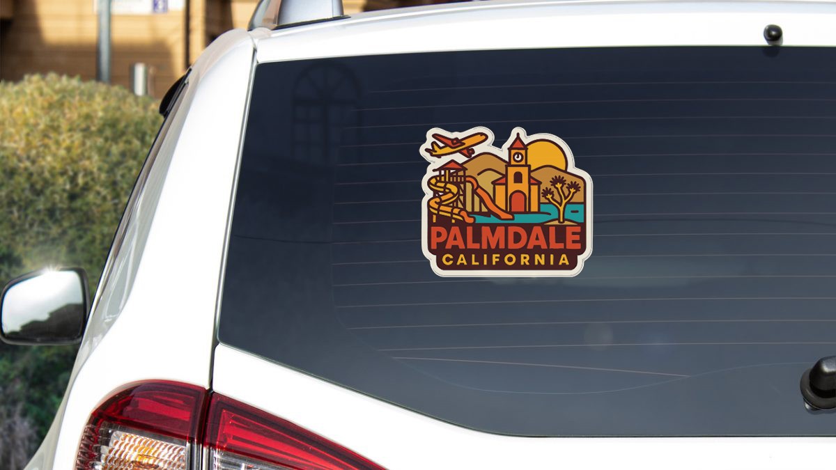 Palmdale California Sticker Decal Vinyl Die-Cut City Skyline Landmark Design