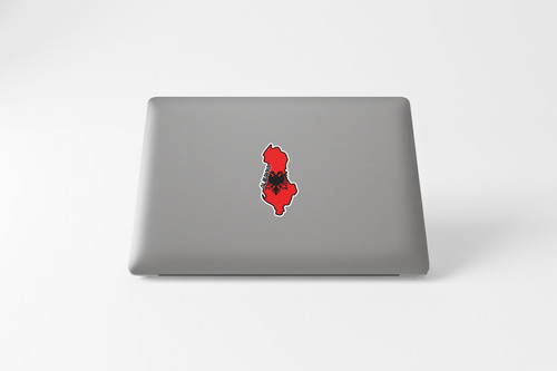 Albania Map Flag Sticker Decal