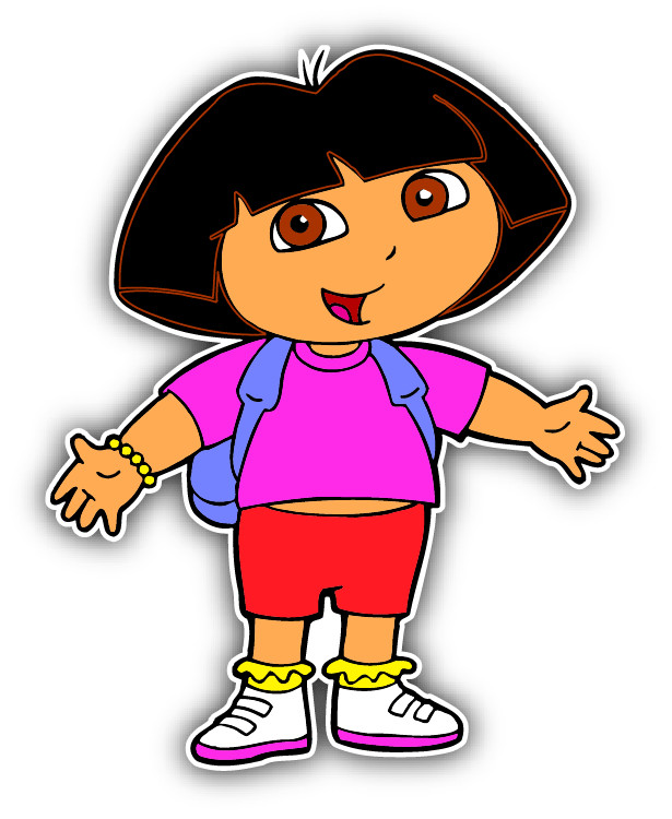 Dora Girl Cartoon Car Bumper Sticker Decal 5"x 4"