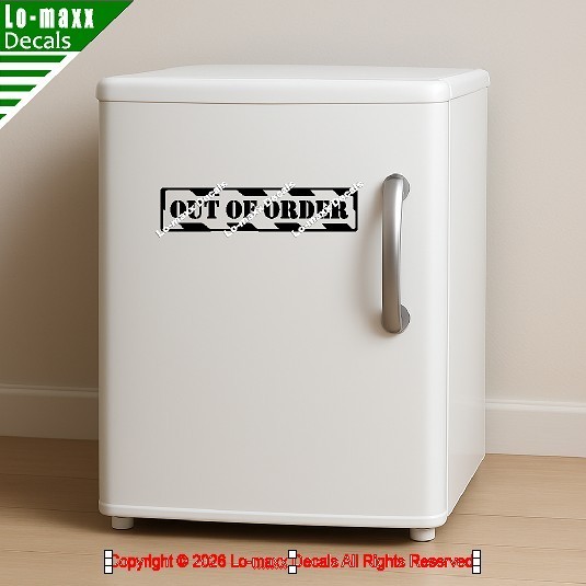 Out Of Order Hazard Stripe Die Cut Vinyl Decal High‑Performance Decal