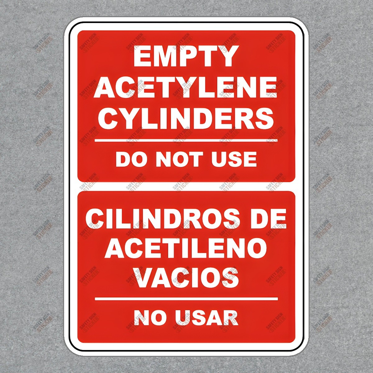 Safety Sign Sticker Empty Acetylene Cylinders Do Not Use OSHA #378334