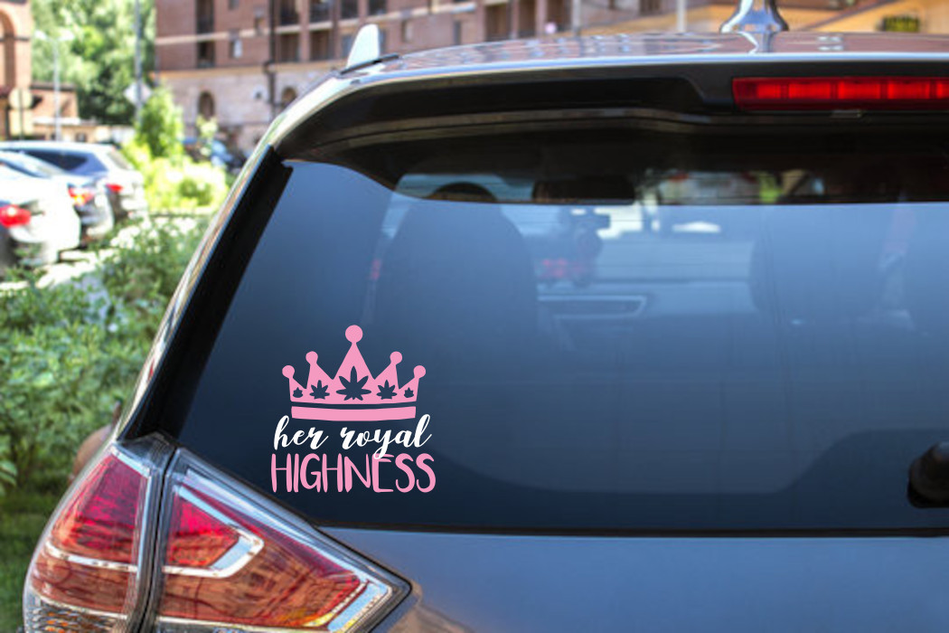 Her Royal Highness Cannabis Decal Sticker – Regal & Bold Design – 6242