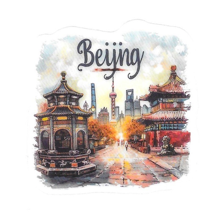 China Beijing Forbidden City View Temple Die Cut Clear Asian Vinyl Sticker