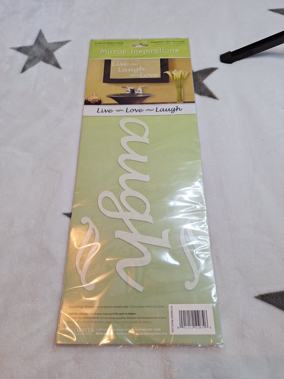 Mirror Inspirations "Live, Love, Laugh" Frosted Peel & Stick Removeable Deco