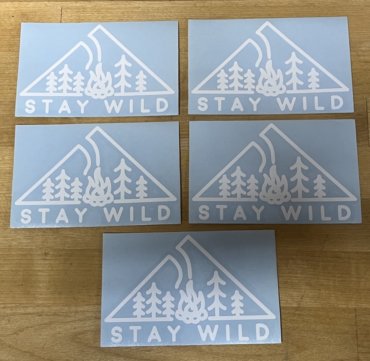 Lot of 5 STAY WILD Large Diecut Stickers