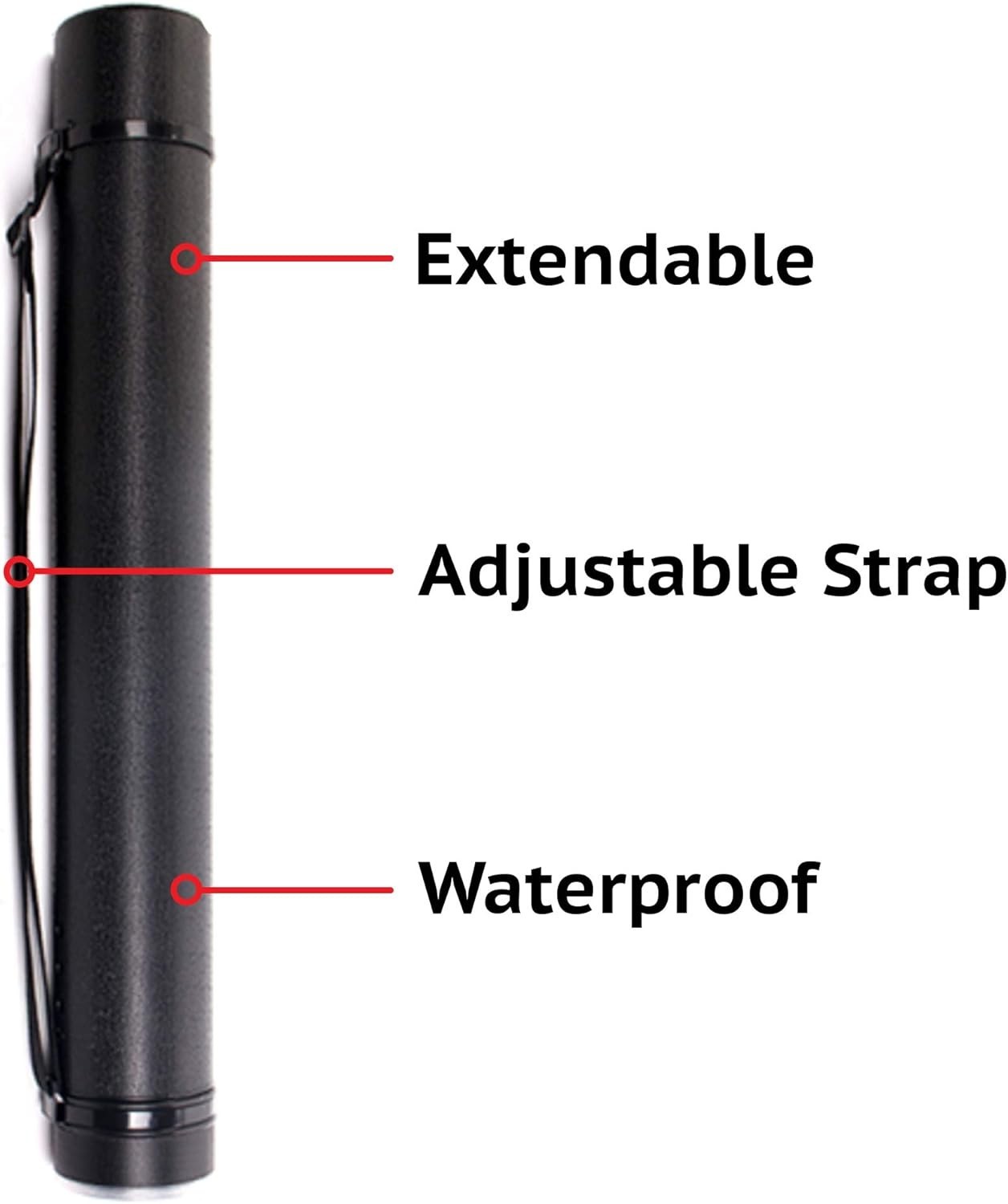 2-Pack Extendable Poster Tubes Expand from 24.5” to 40” with Shoulder Strap | Ca
