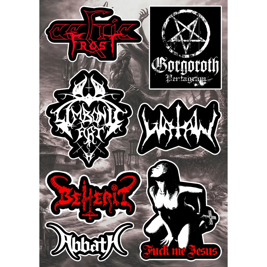 Black Metal Sticker Pack Satyricon Bathory Venom Immortal Summoning Abigor