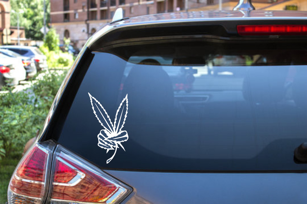 Peace Weed Leaf Decal Sticker – Vibrant Cannabis Design – 6234