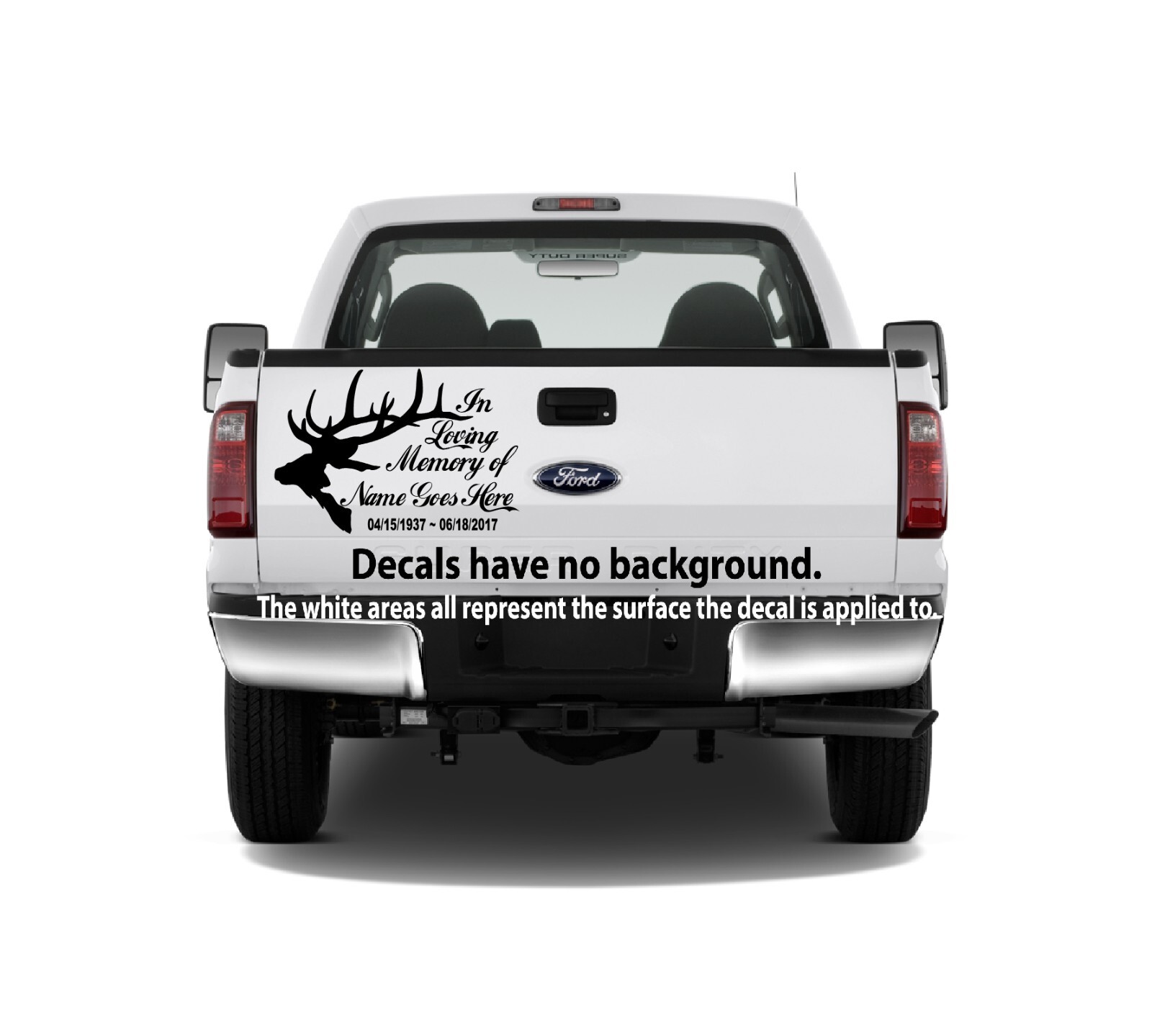 In Loving Memory Of – Hunter Elk Bear Sticker Decal Memorial Personalized