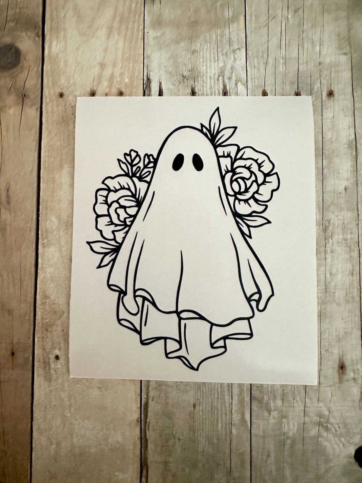 Flower Ghost Premium Vinyl Decal Halloween