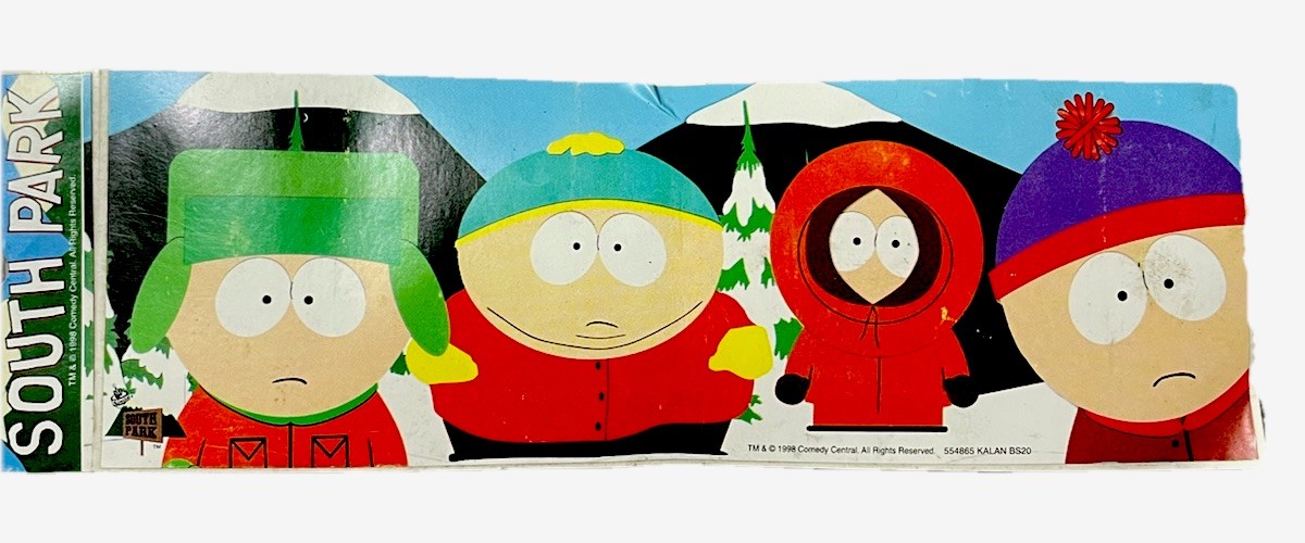 10 South Park Vinyl Stickers 1998 Trimbrite Kids In Snow 3”x8.75” Comedy Central