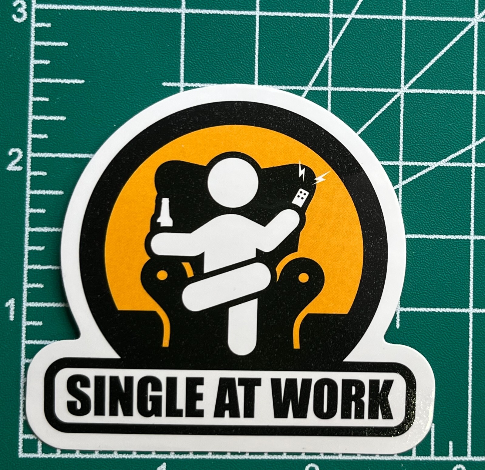 Single At Work Spoof- Vinyl Decal Sticker Bomb Waterproof Notebook Skateboard