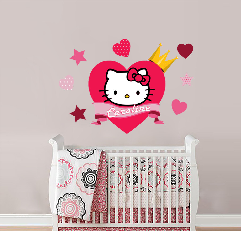 Hello Kitty PERSONALIZED NAME Decal WALL STICKER Decor Art Mural Girls FS