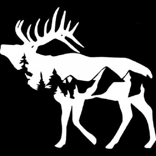 DEER ANTLER MOUNTAIN RANGE Vinyl Decal for Jeep Car Truck Bumper Window laptop