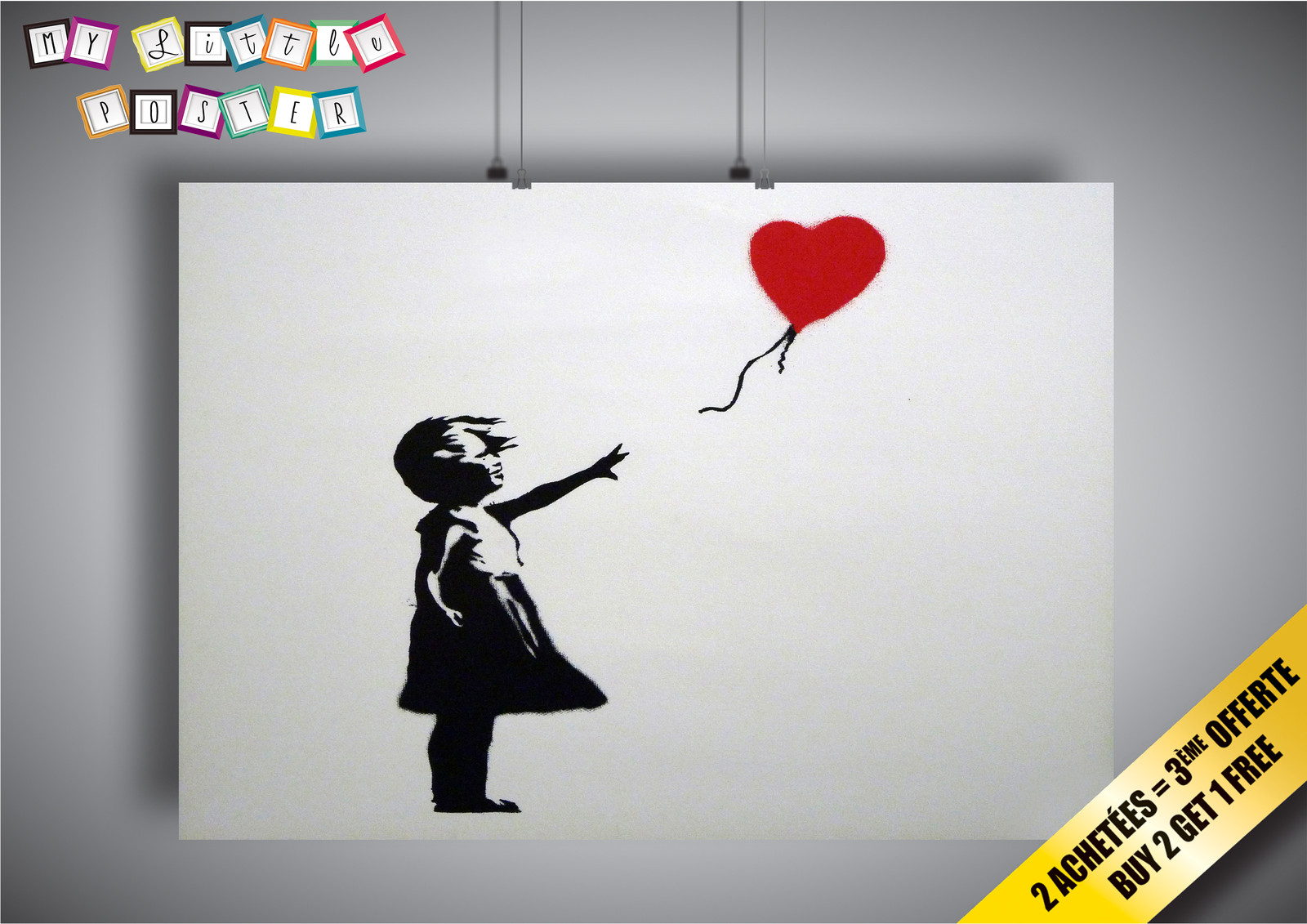 BANKSY Girl Heart Wall Art Poster