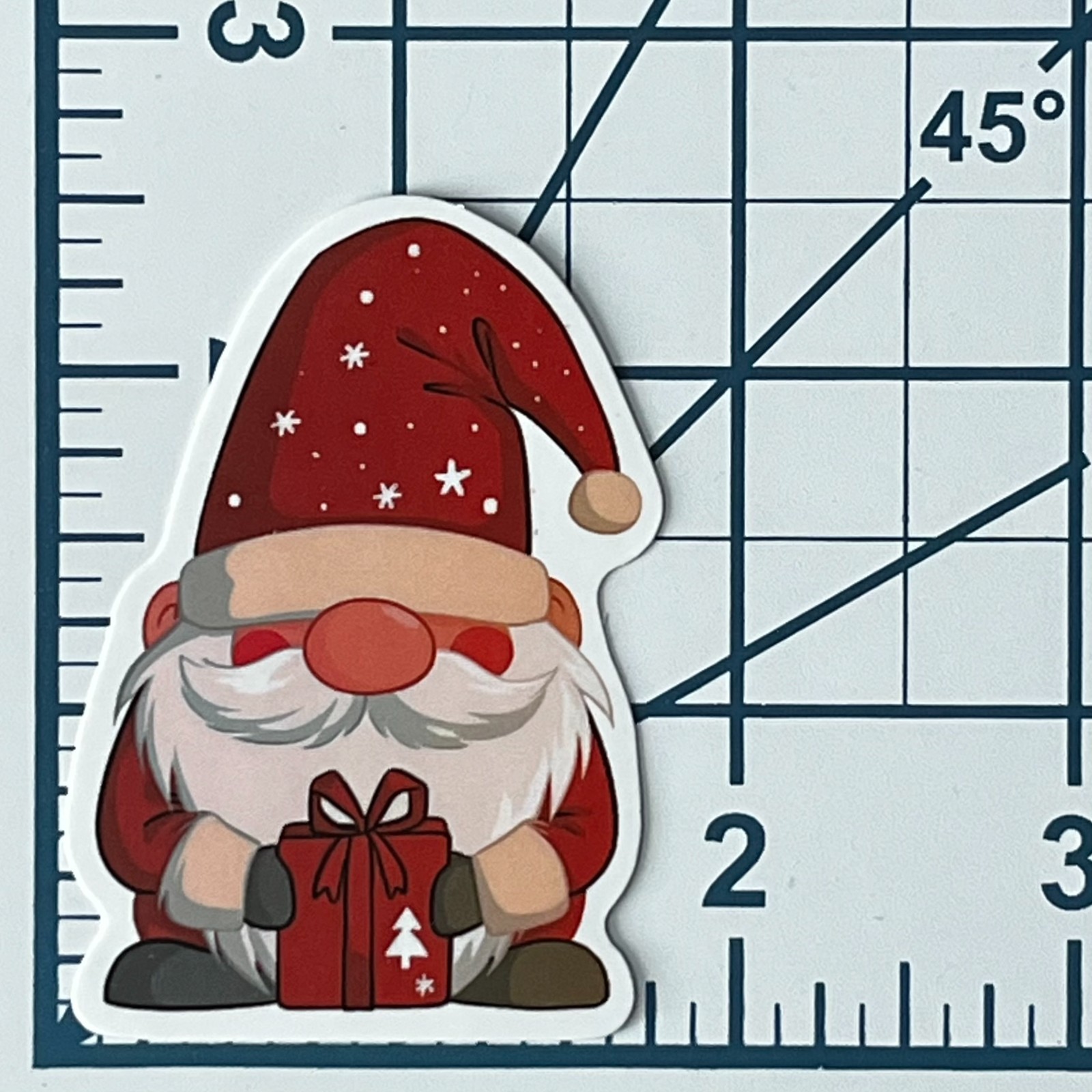 Cute Christmas Gnome Sticker Vinyl Die Cut Gift Decal Scrapbook Journal Holiday