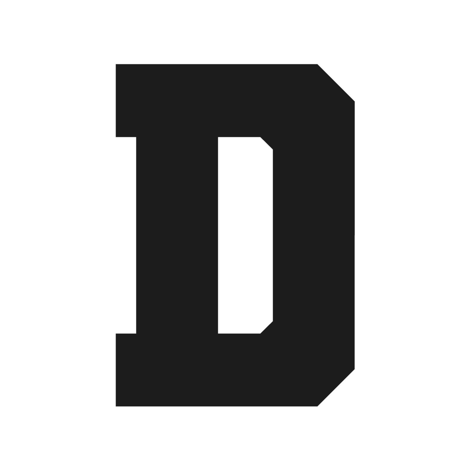 Letter D Varsity font Vinyl decal bold sports font Sticker