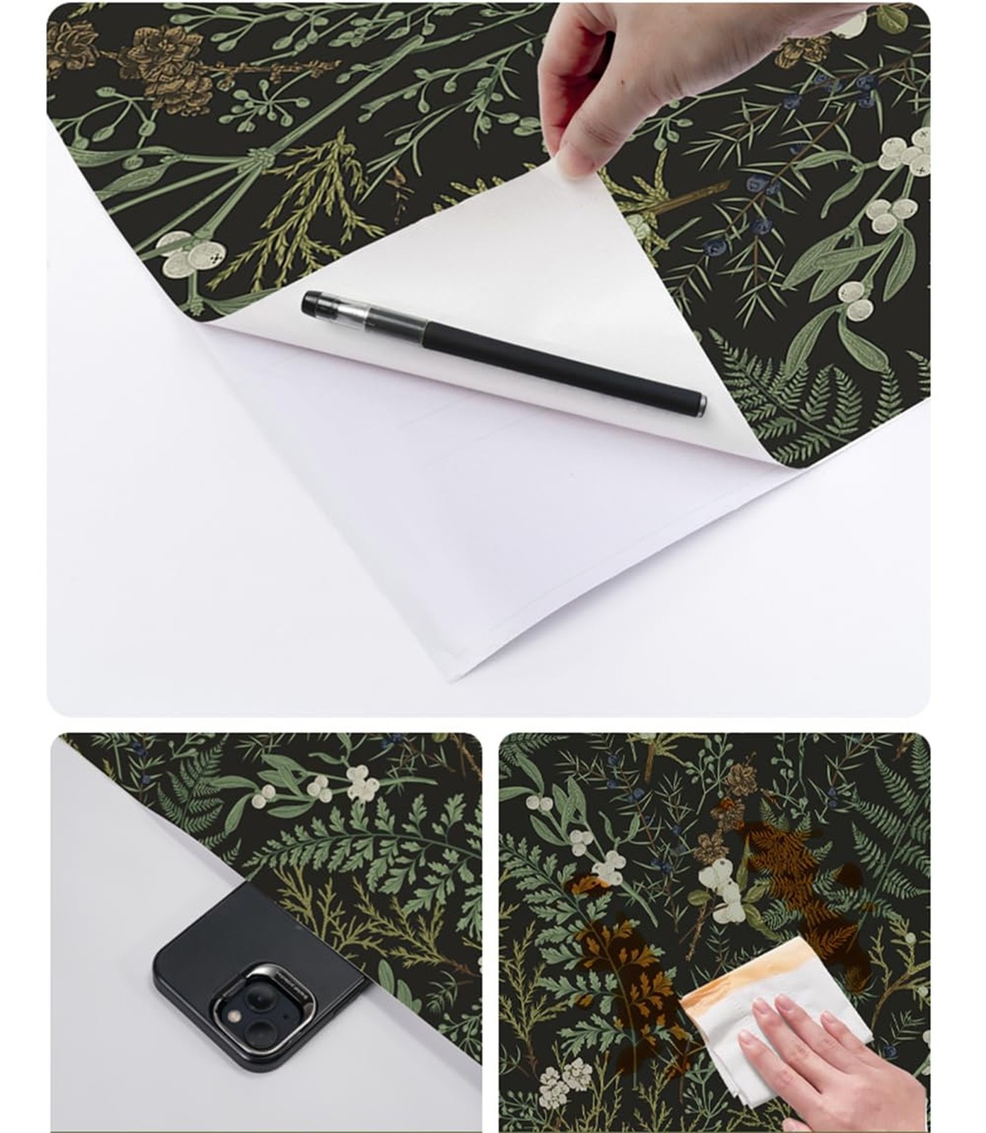 Dark Green Fern Botanical Shelf Liner Contact Paper Self Adhesive Vinyl Botan…