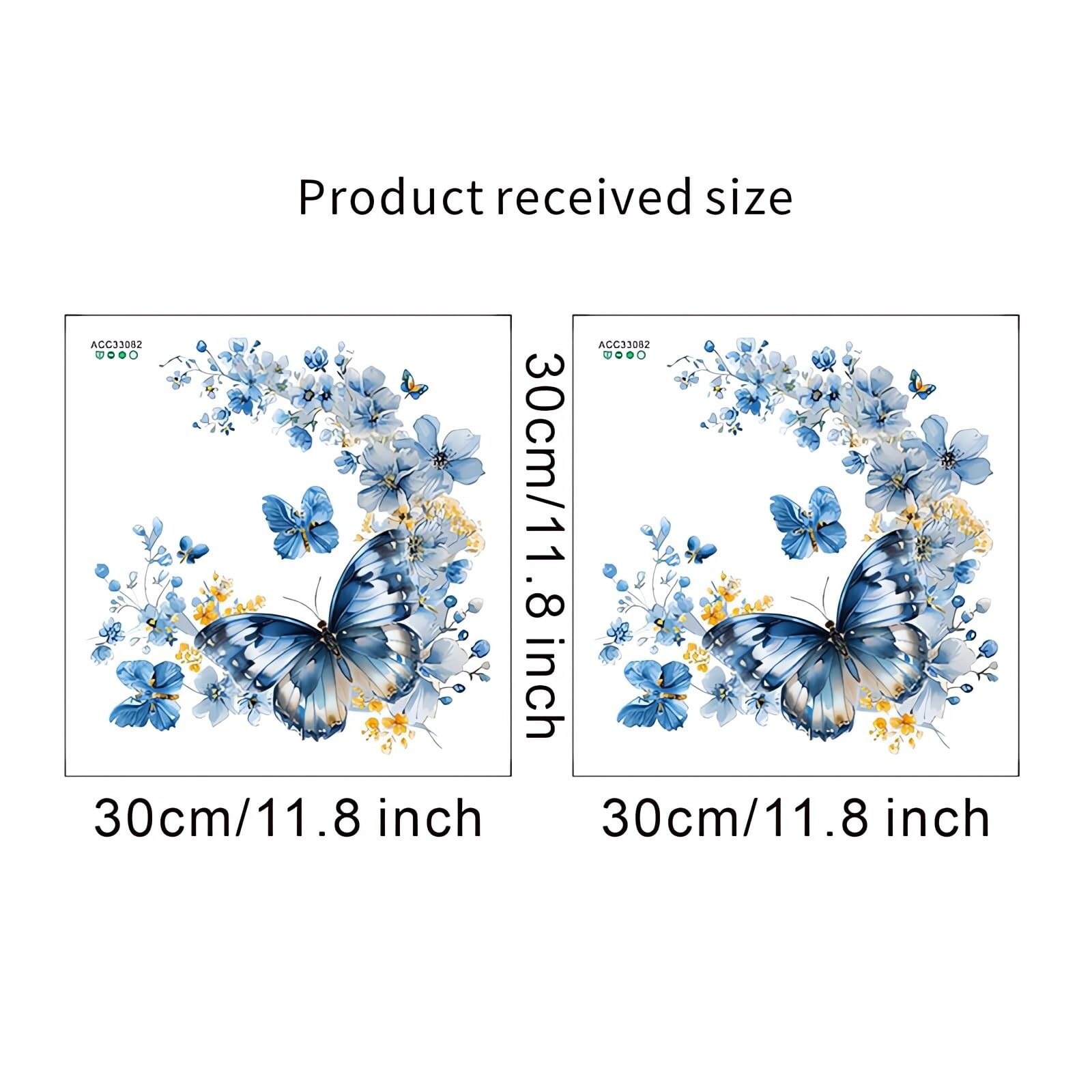 2 Sheets Blue Butterfly Flower Toilet Stickers, sacinora Butterflies Art Toil…