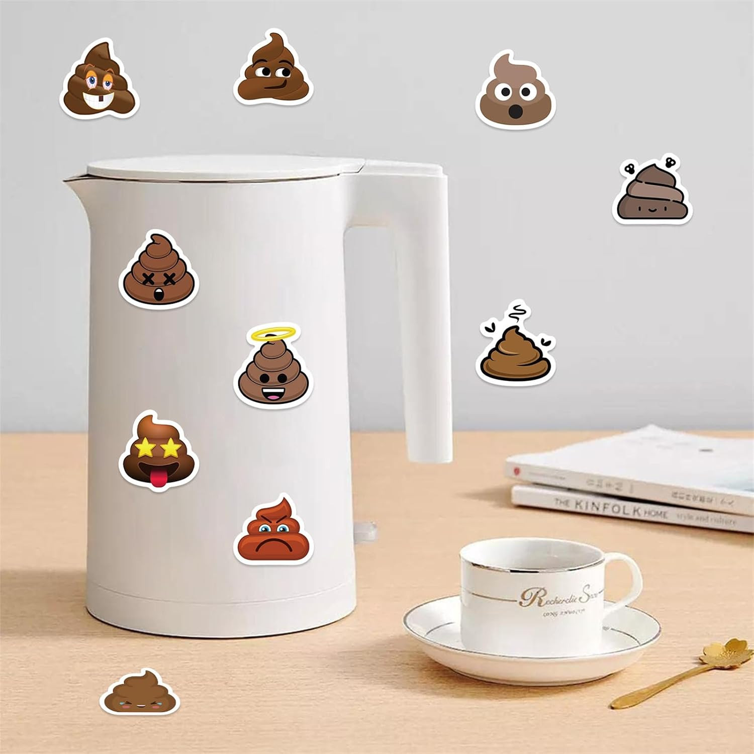 500 Assorted Funny Poop Stickers Roll for Classroom or Home Use