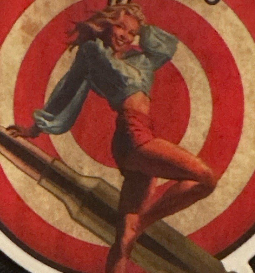 SEXY PINUP GIRL STICKER✨💋🎯🔥🎯💋✨2 1/2” x 2 1/4”✨GLOSSY✨HIT THE TARGET✨❤️‍🔥💫