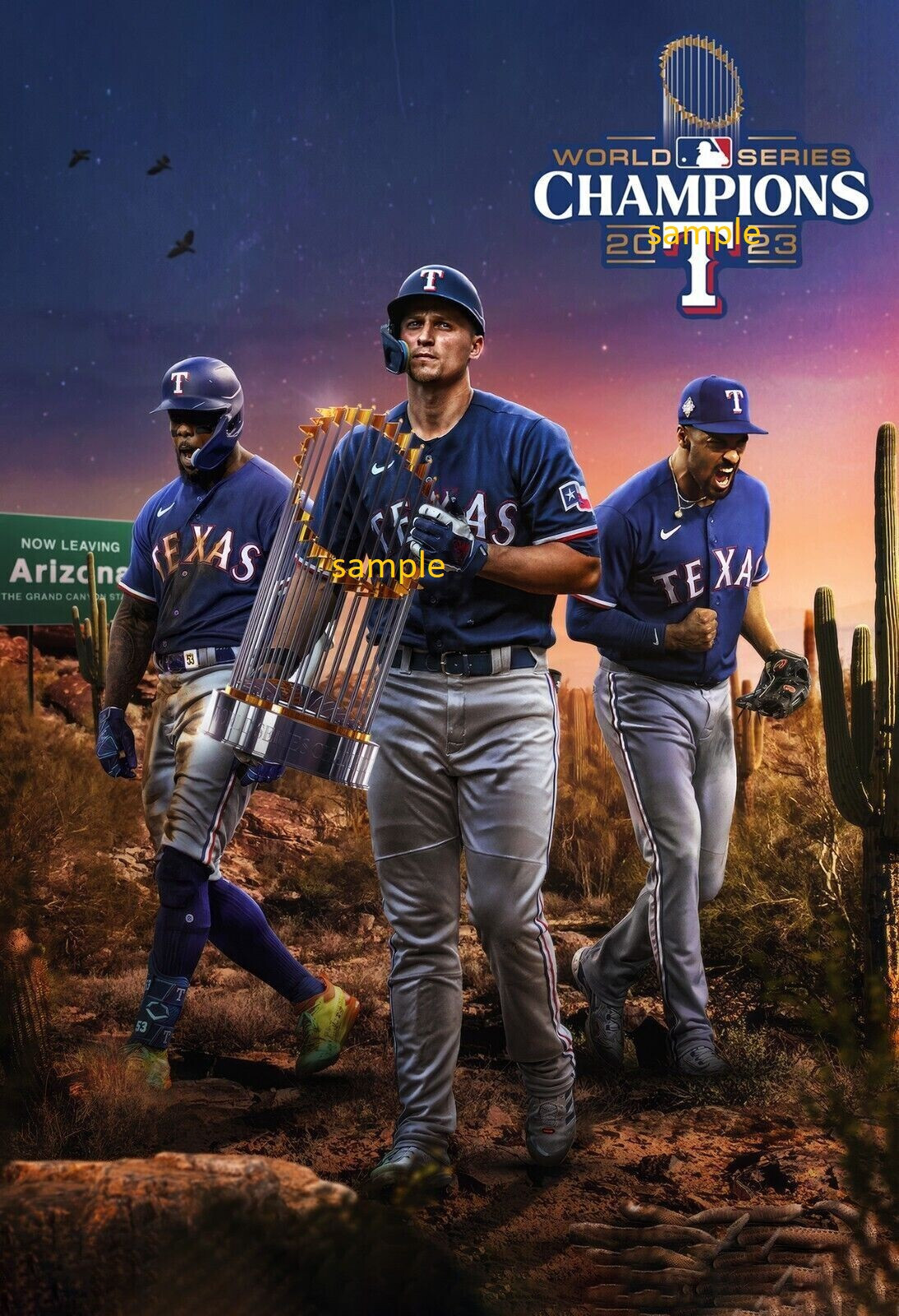 2023 TEXAS RANGERS WORLD SERIES CHAMPIONS REFRIGERATOR MAGNET MAN CAVE GIFT
