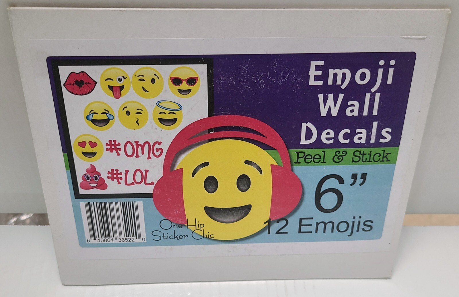 Emoji Wall Decals – Removable Reusable Peel & Stick-12 Large Pink Emojis Sticker