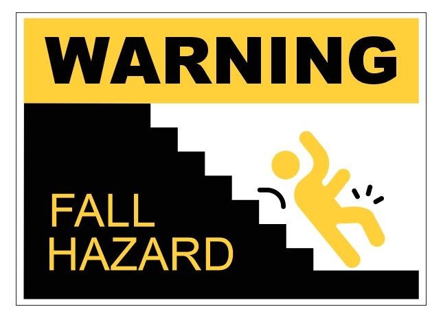Warning Fall Hazard Safety Sign Sticker D7418