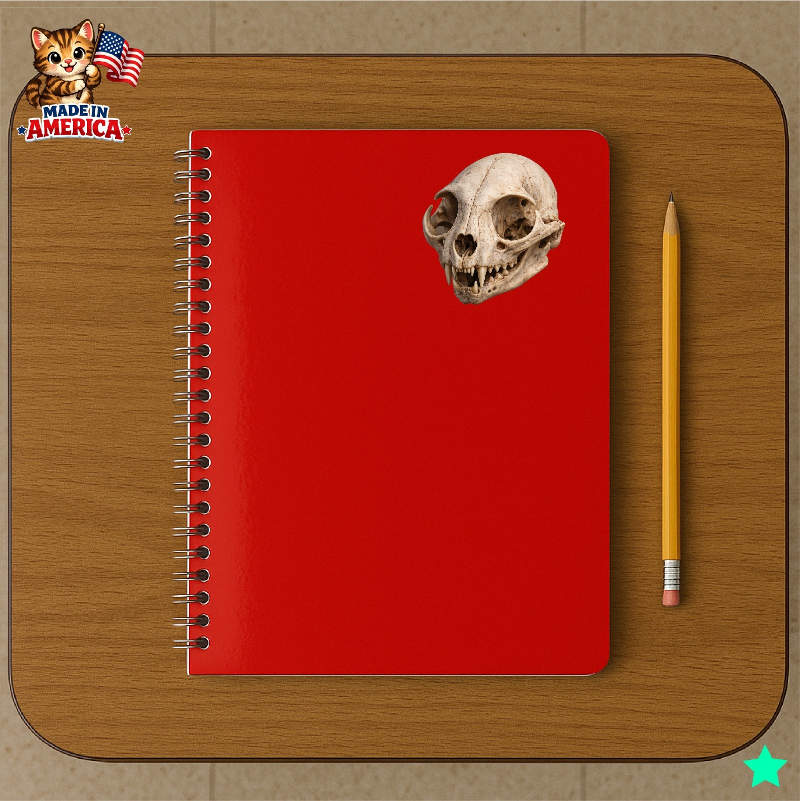 Cat Skull Decal Sticker Realistic Skeleton Bones Goth Oddities Feline Vet RVT
