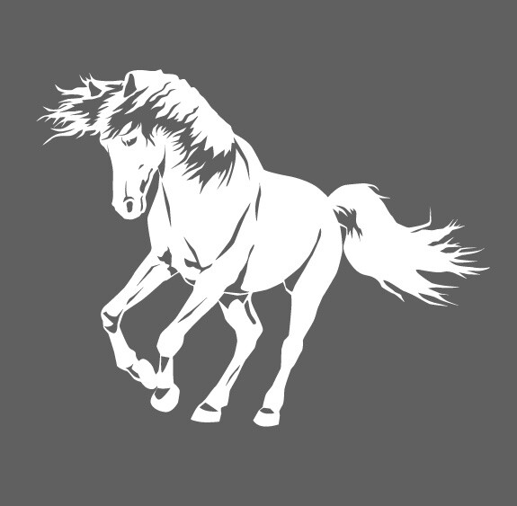 Horse Stallion Galloping #2, 4-21" Outdoor Die Cut Vinyl Decal Sticker