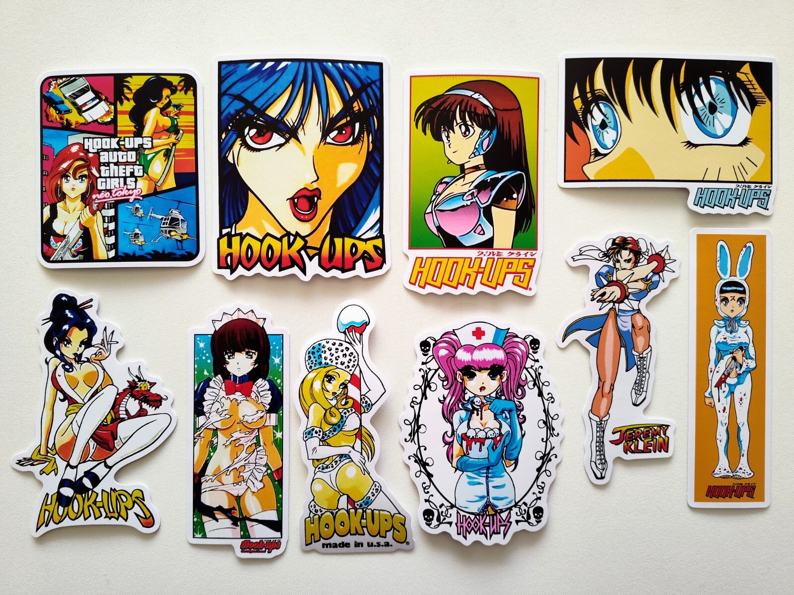 Hook-Ups Sticker Pack SET 12 Reproduction skateboarding Anime Girls Baker sk8