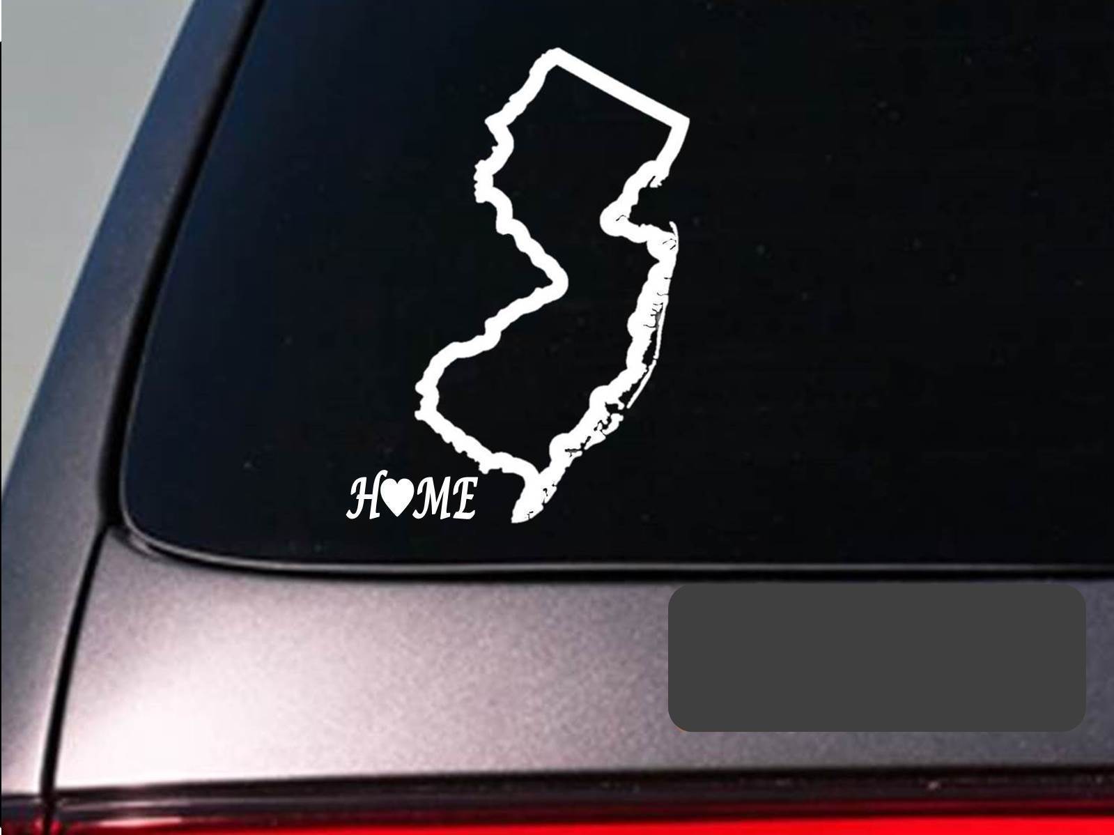 New Jersey home 6" sticker *E687* state outline home map decal vinyl