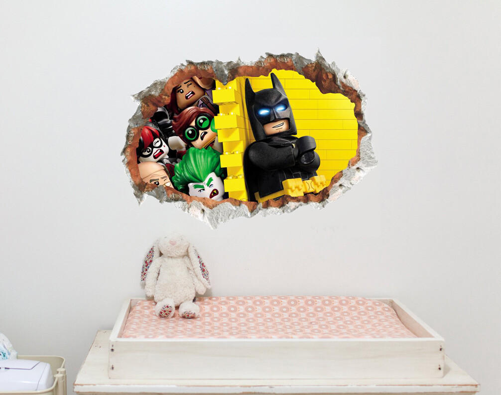 Large Lego Batman Wall Sticker Removable Decal Kids Nursery Decor USA FAST SHIP