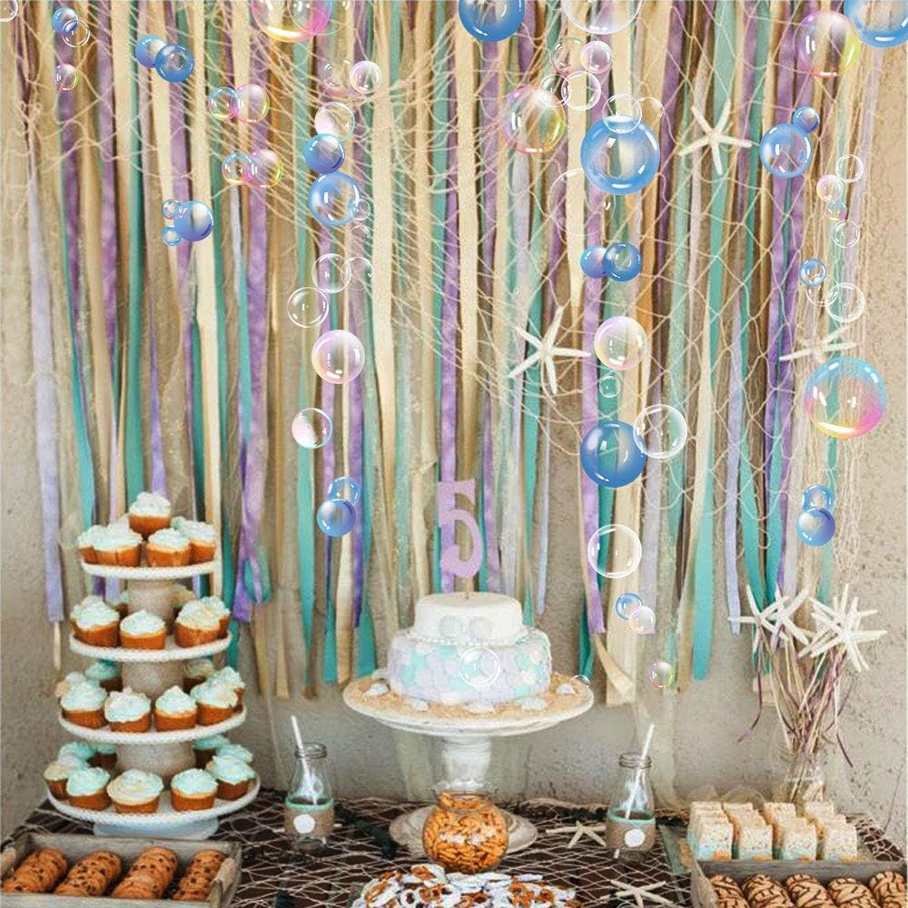 Transparent Bubble Wall Decal Sticker Cutout Kid'S under the Sea Birthday Party