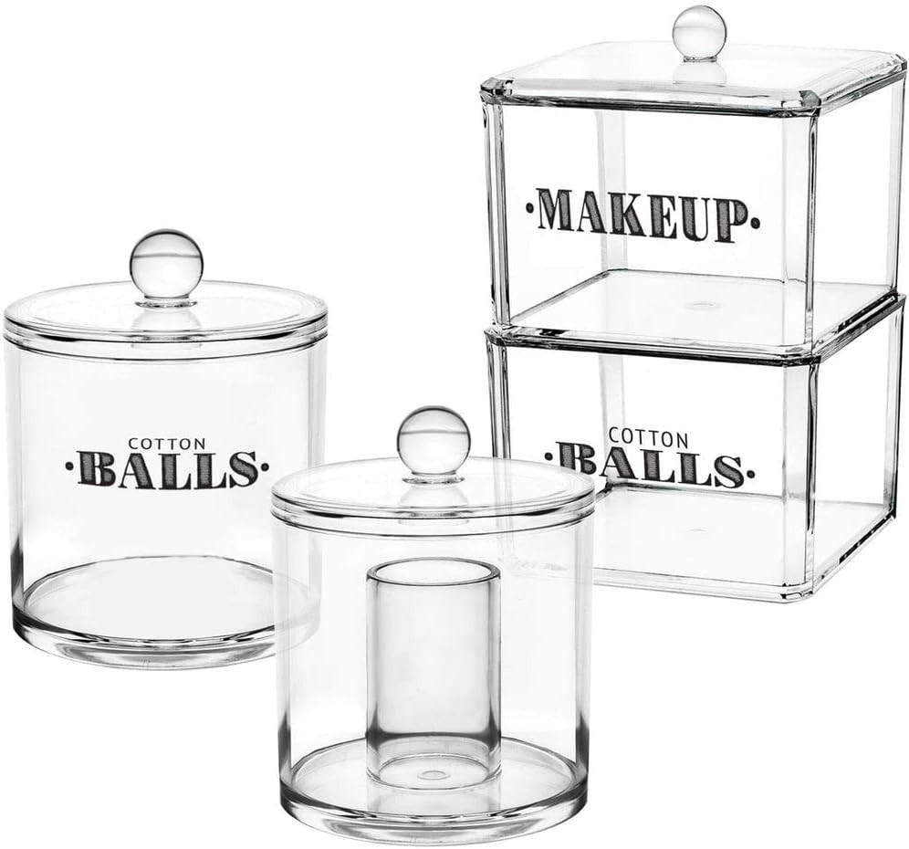 Clear Background Labels with Black Letters for Bathroom Organization and Style