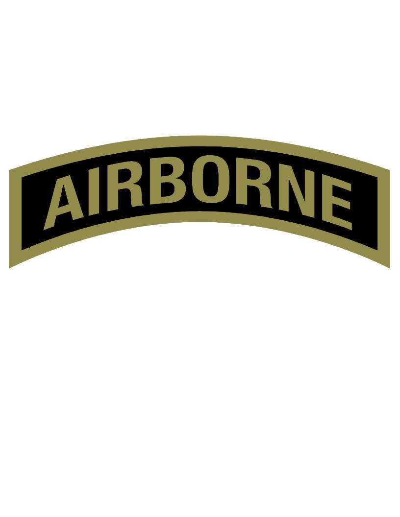 AIRBORNE Tab Vinyl Window Decal/Sticker United States Army Olive/Black