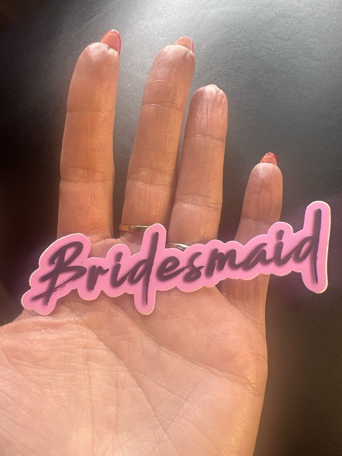 14 Bridesmaid Pink/Black Vinyl Die Cut Stickers Waterproof UV Scratch Fade Safe