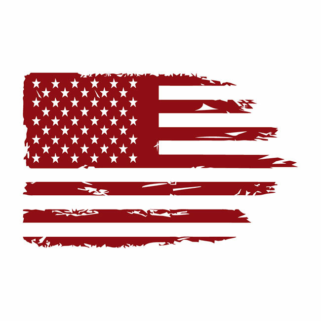 Automotive Distressed American Flag Die Cut Decal Multiple color