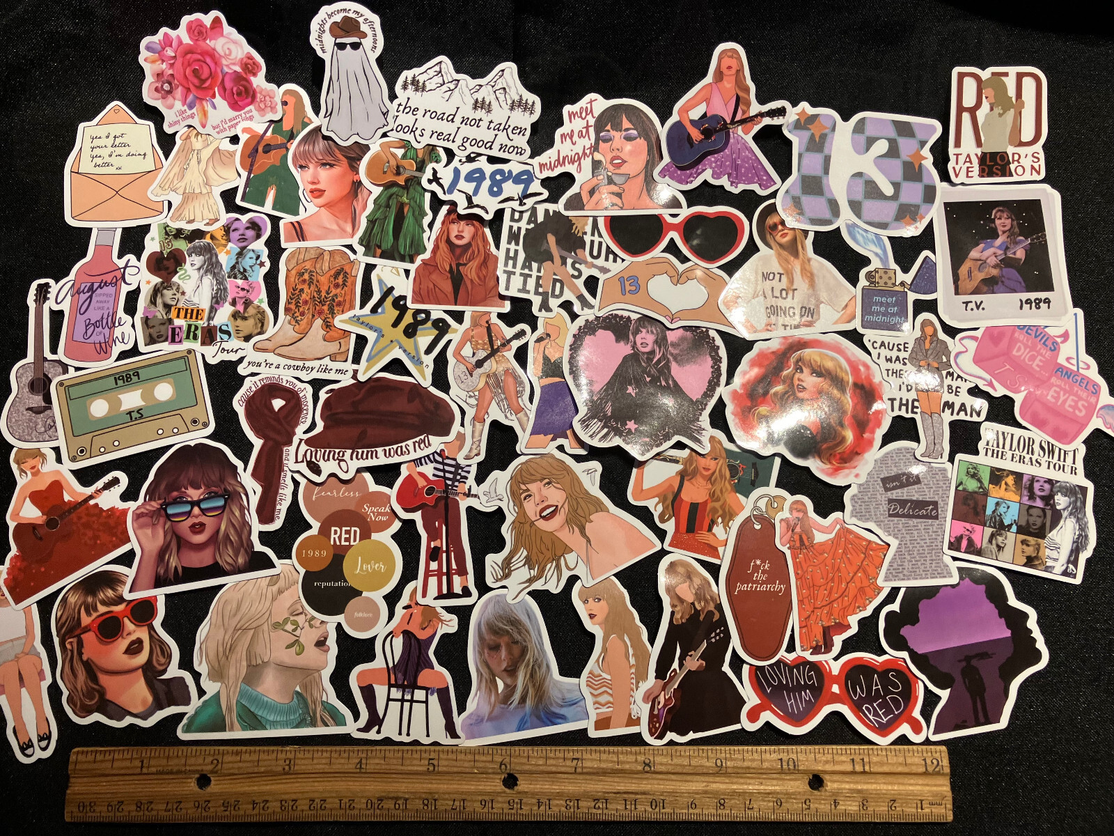 LOT OF 10 TAYLOR SWIFT Stickers Music Concert Decals songs lyrics swiftie pics