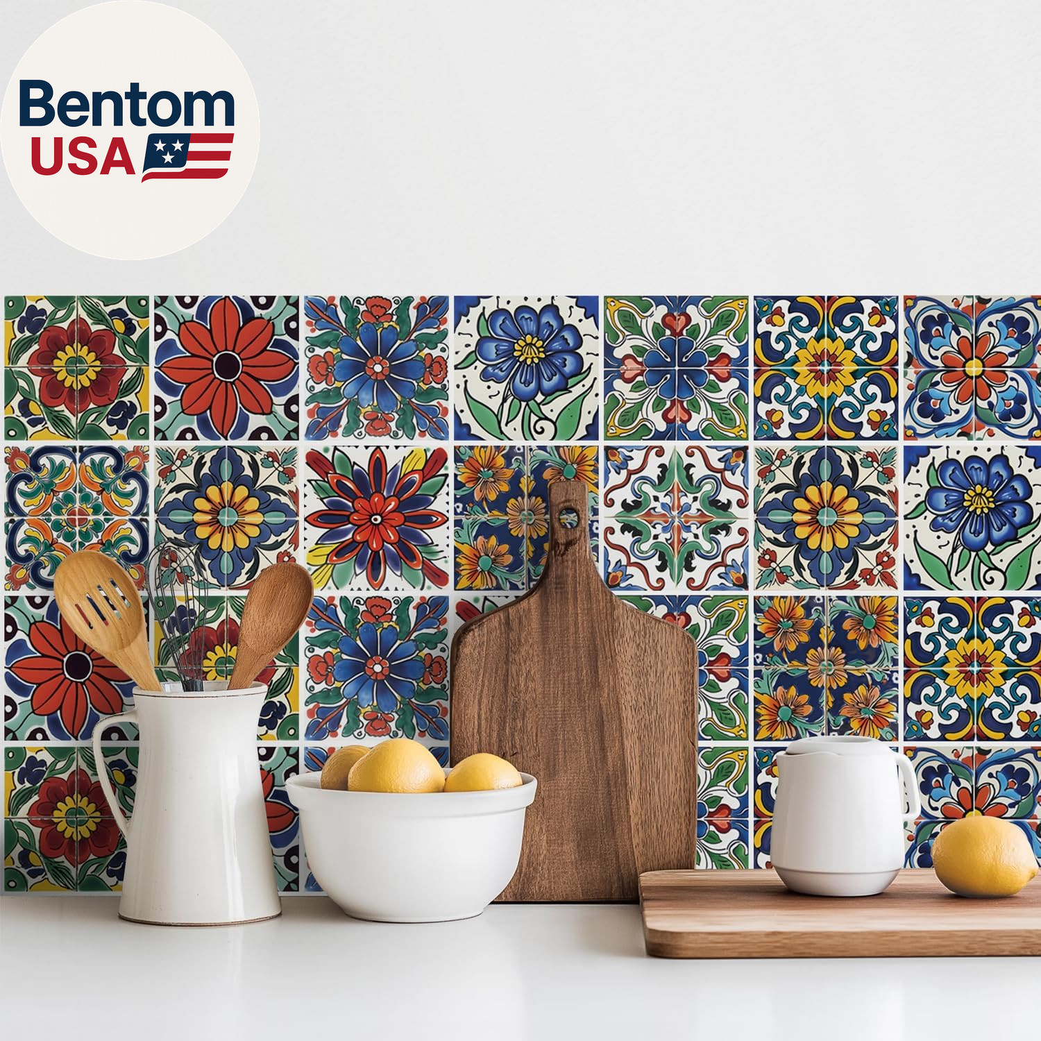 30 Pcs Mediterranean Style Peel and Stick Wall Tile Decals – Waterproof Vinyl St