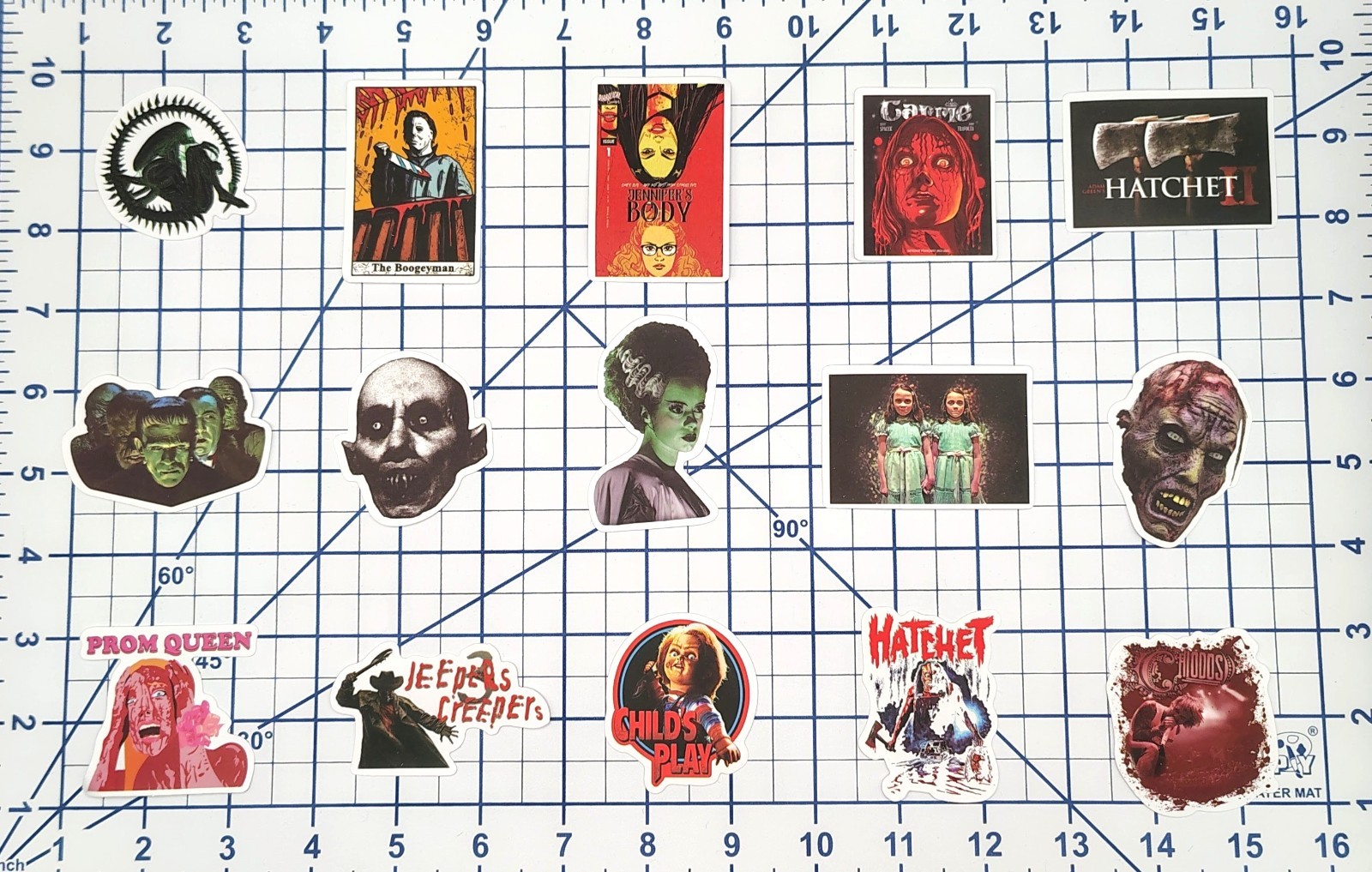 100 Pack Classic Slasher Movie Stickers Creepy Goth Halloween Vinyl Decal Lot