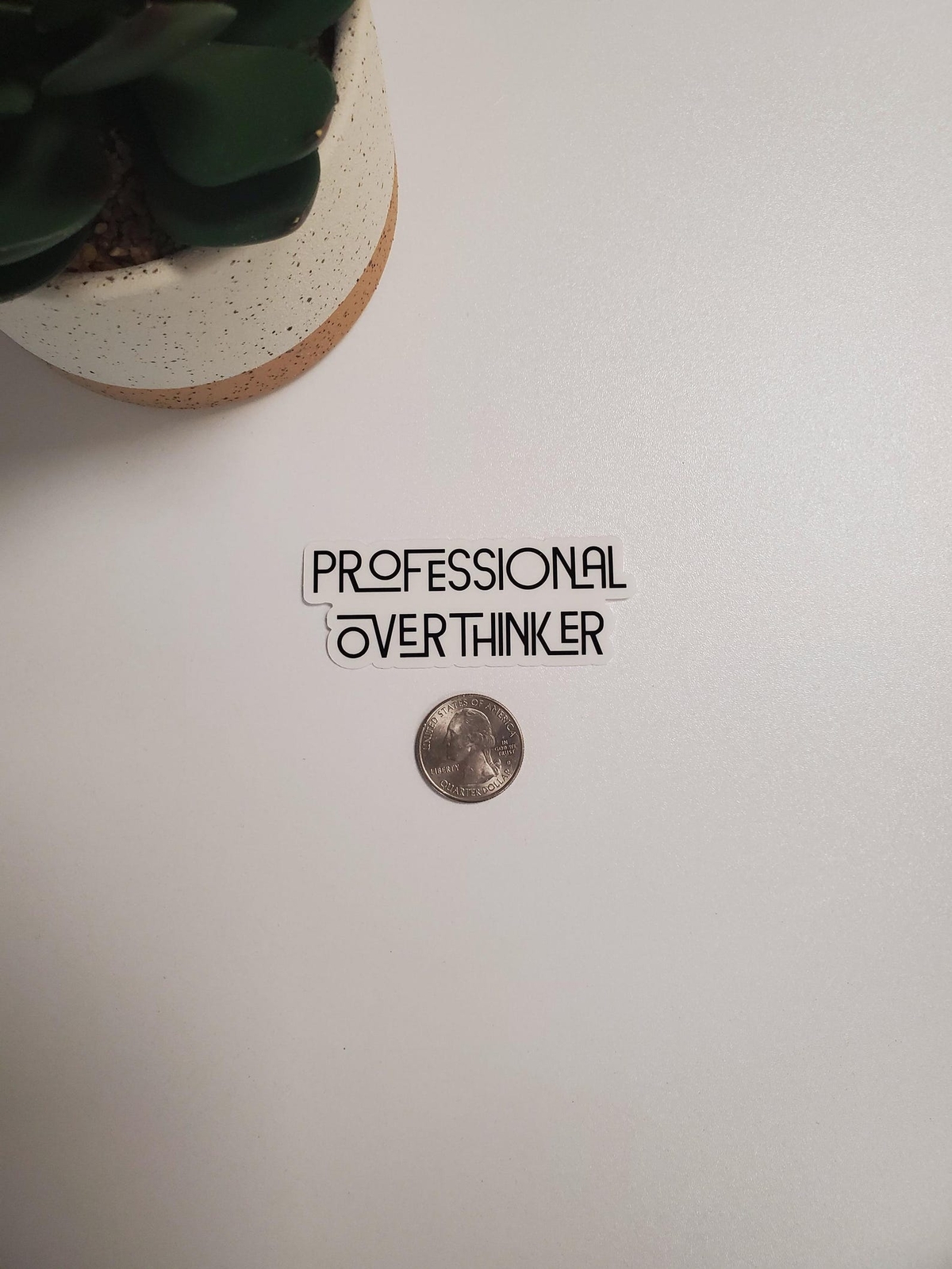 Professional Overthinker Vinyl Sticker | Die Cut, Clear Transparent Vinyl