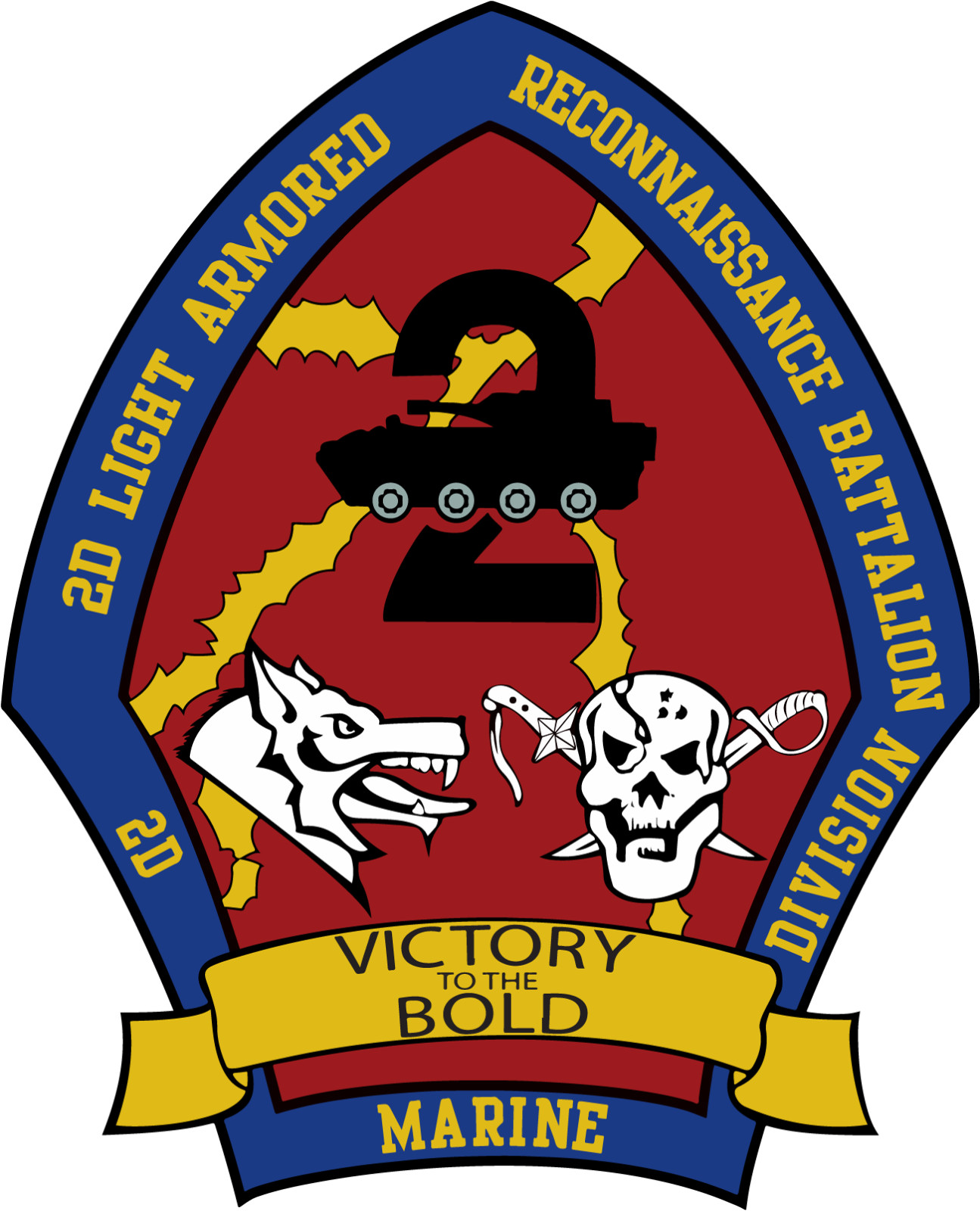 US Marine Corps Badge Sticker 2nd Light Armored Recon Battalion Destroyers