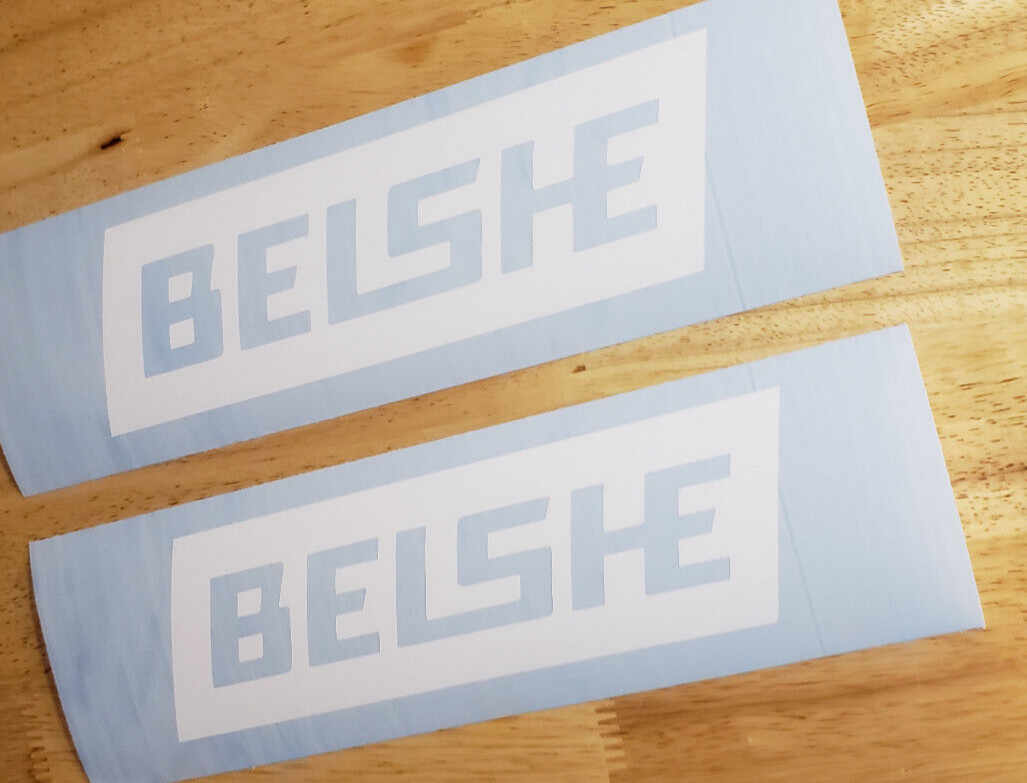 belshe trailer decals Stickers (2) 10×3" GLOSS WHITE USA fast