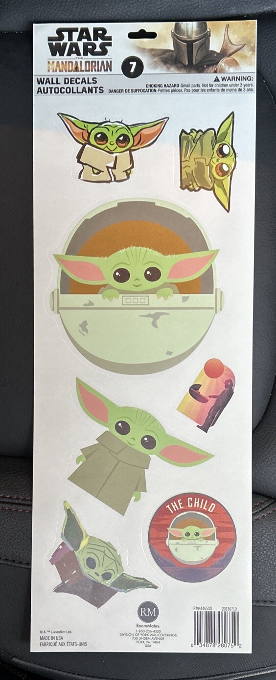 STAR WARS MANDALORIAN The Child wall stickers 7 decals room decor baby Yoda