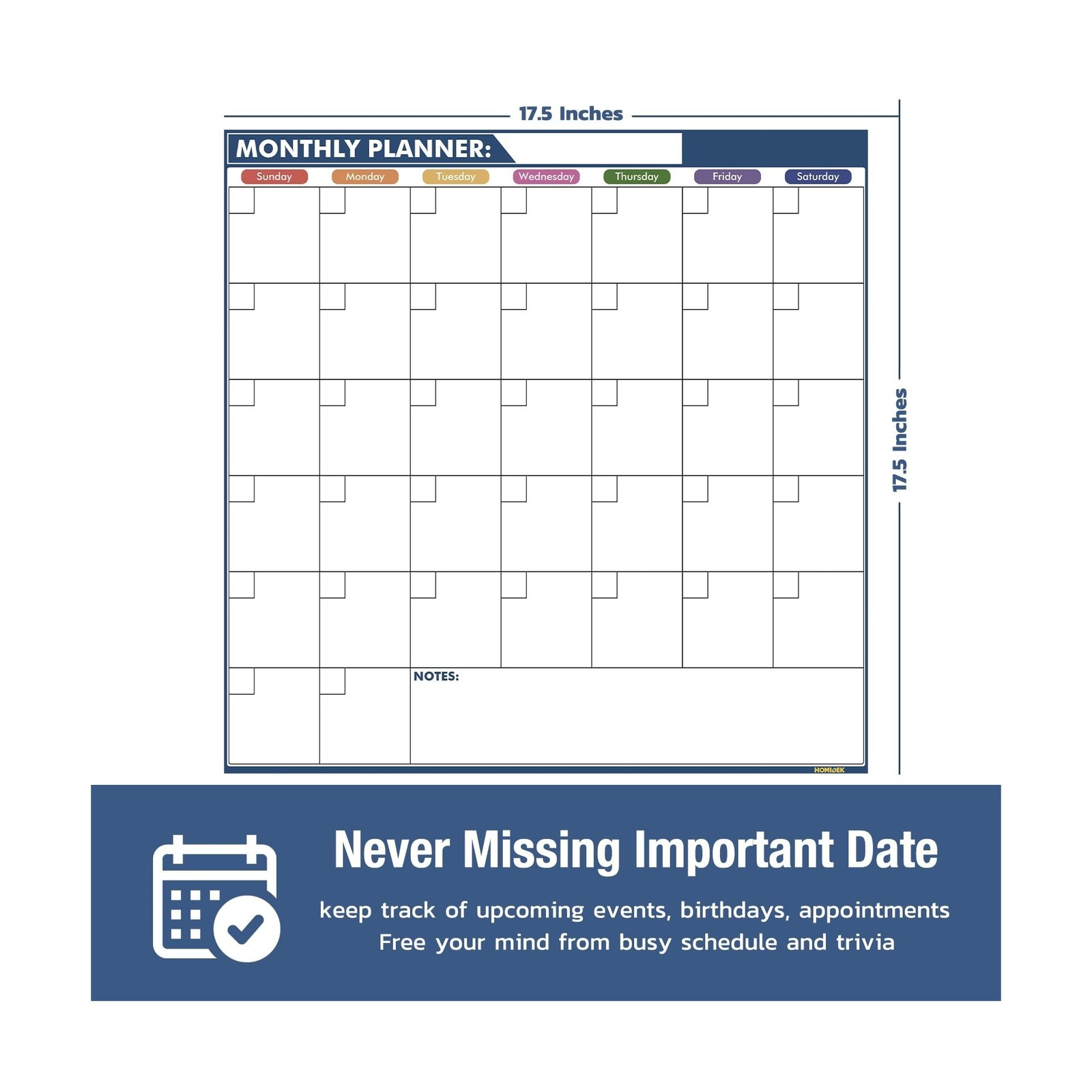 HOMiDEK Magnetic Dry Erase Calendar for Refrigerator – Large Fr… FAST USA SHIP