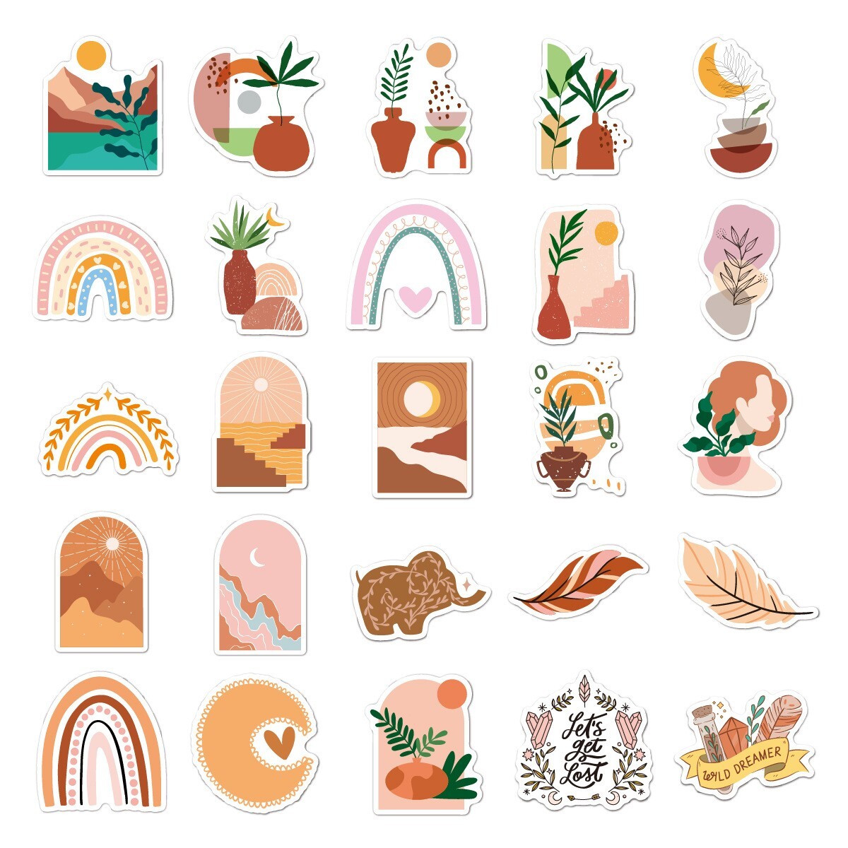 200pcs Retro Cottagecore Bohemia Vintage STICKER PACK，#172175184213