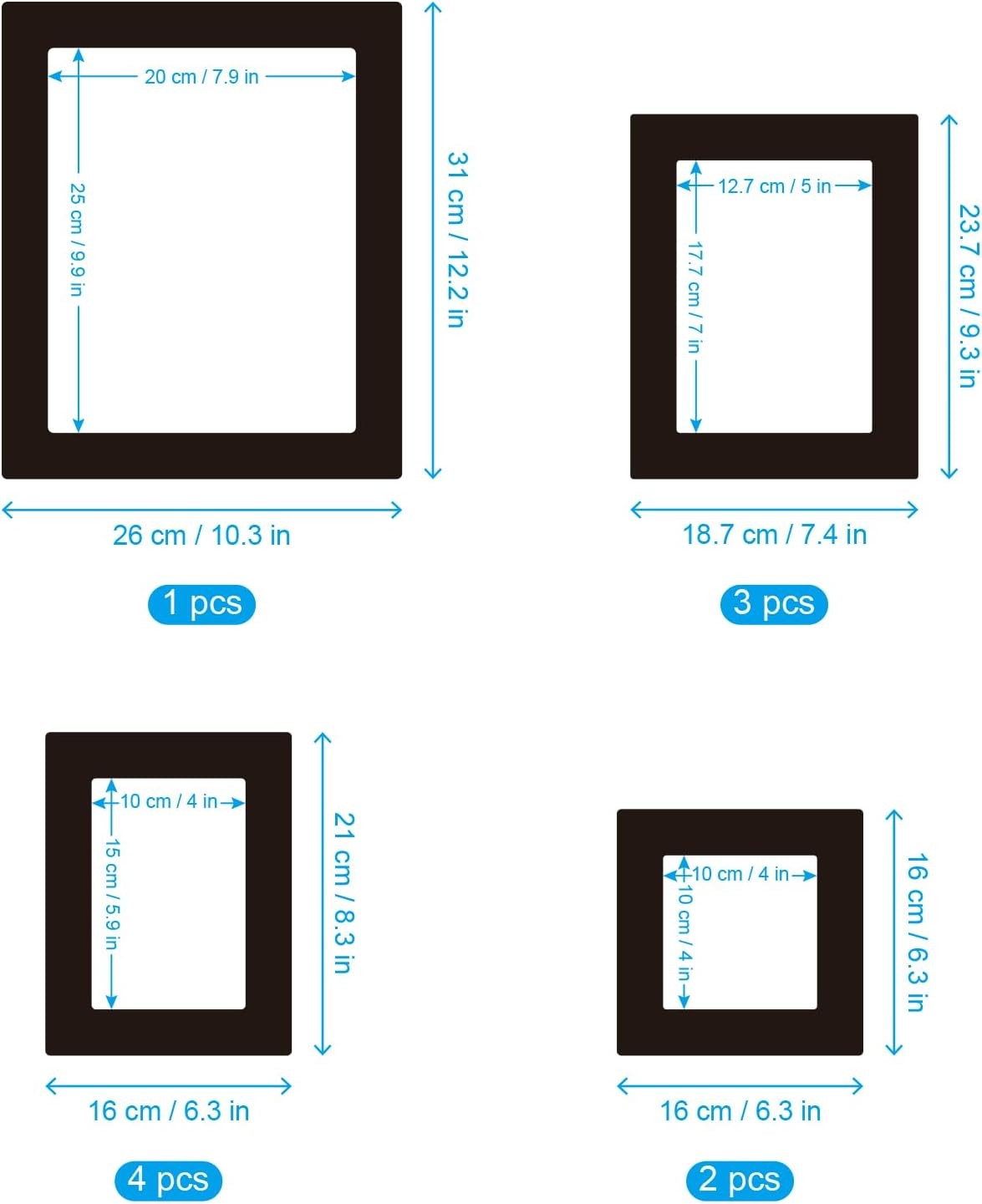10 Pcs Picture Frames Wall Decal The Memories Vinyl Stickers, Pictureframes