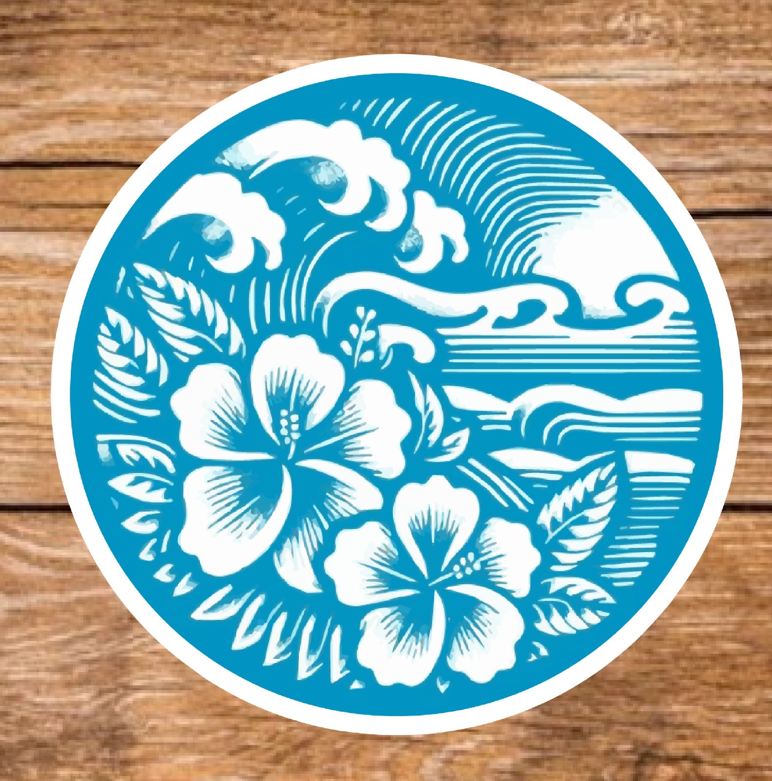 Beach Life – 3 Pages (18 Sticker Set) 2in, Waterproof, Glossy Finish Vinyl.