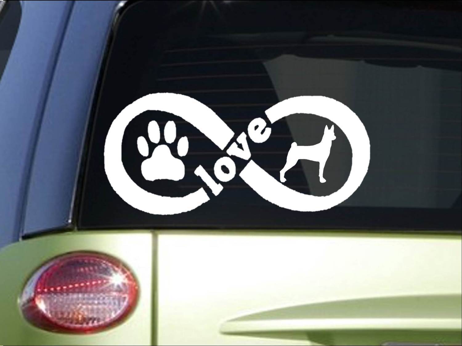 Basenji Infinity sticker *H406* 4 x 8.5 inch vinyl dog decal